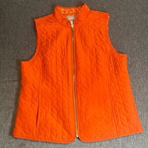 Chico's Vibrant Orange Quilted Vest